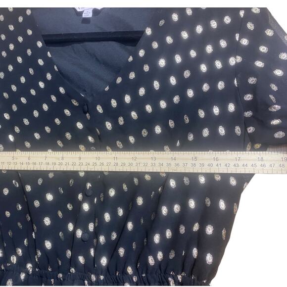 NWT Nanette Lepore black long sleeve dress with gold dots - Size 8 - Picture 6 of 13